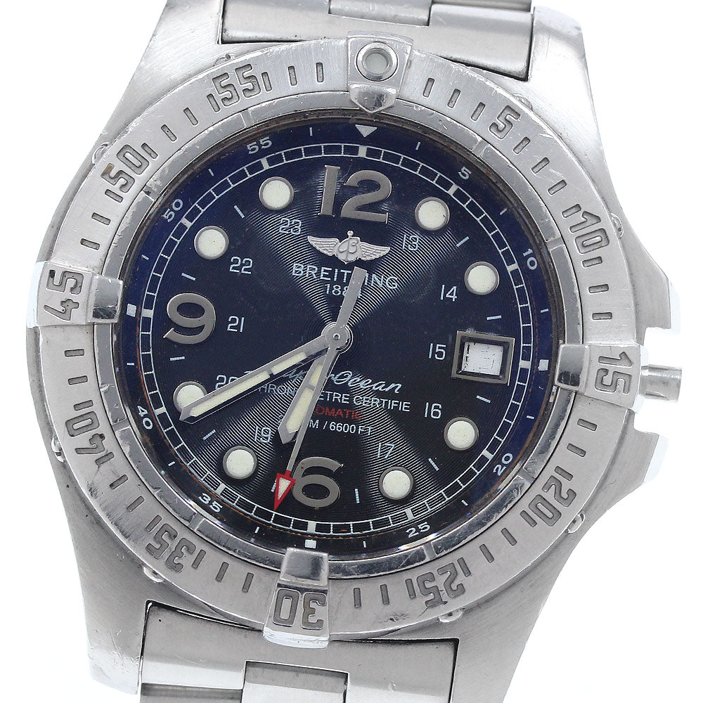 BREITLING Super Ocean Steel Fish A17390 Date black Dial Automatic Men's Watch_776531