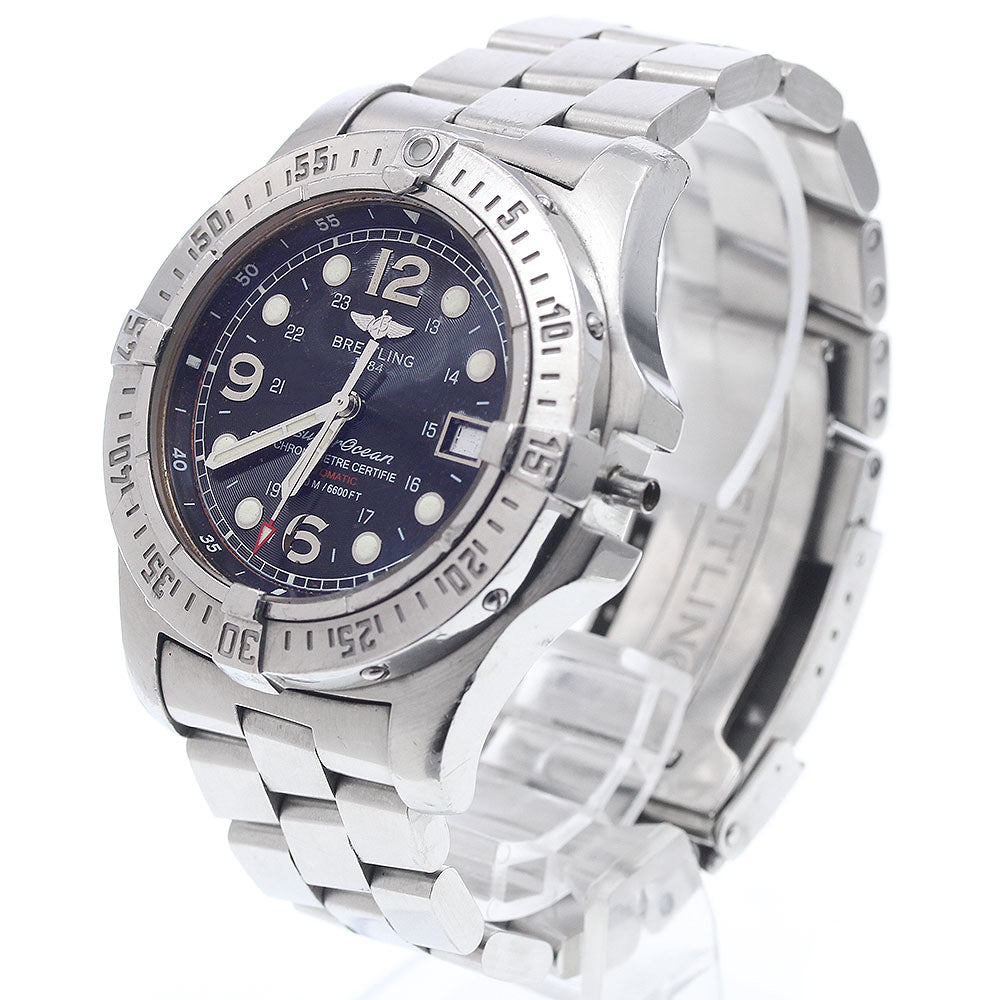 BREITLING Super Ocean Steel Fish A17390 Date black Dial Automatic Men's Watch_776531