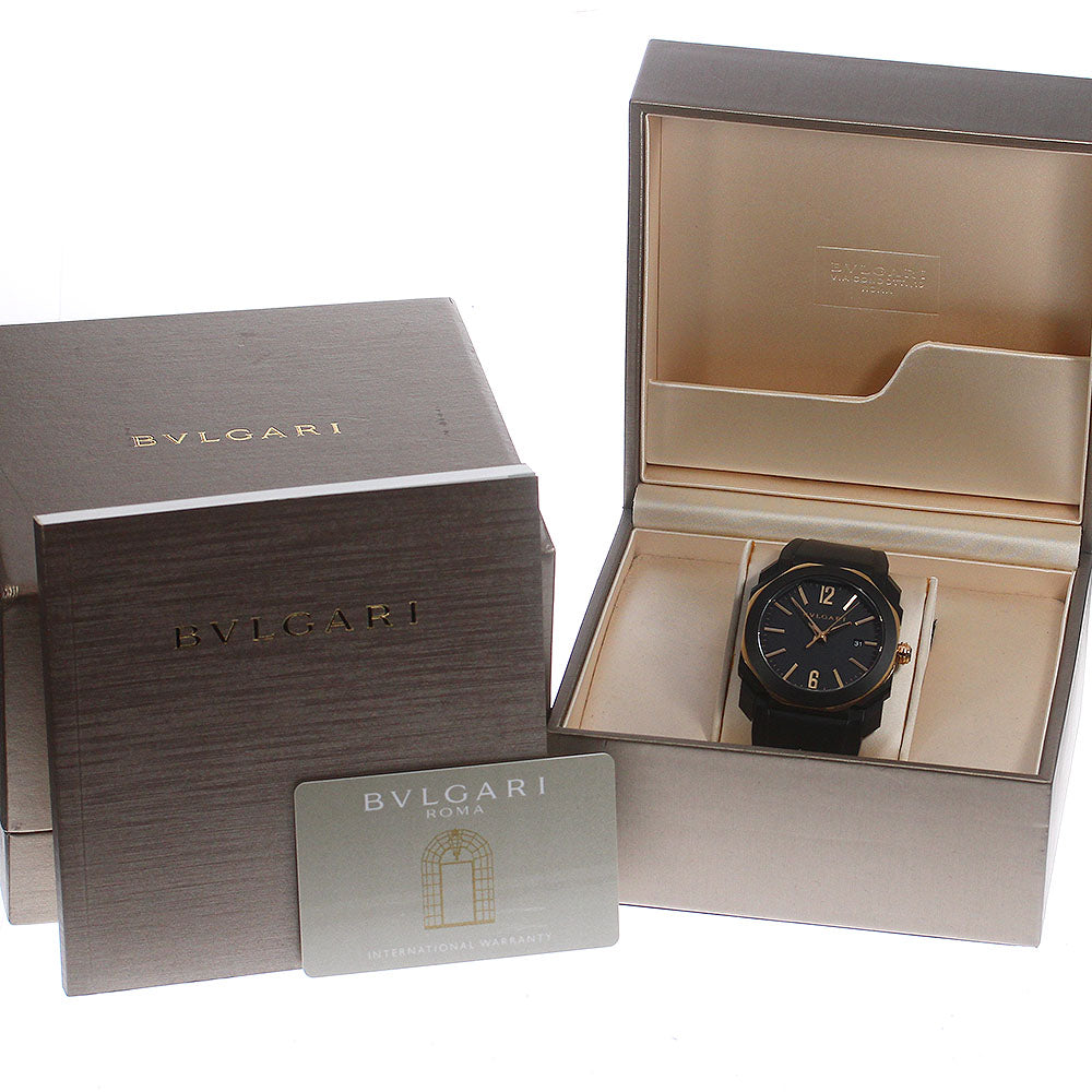 BVLGARI Okto Ultra Nero BGOP41SG Date Black Dial Automatic Men's Watch_776652