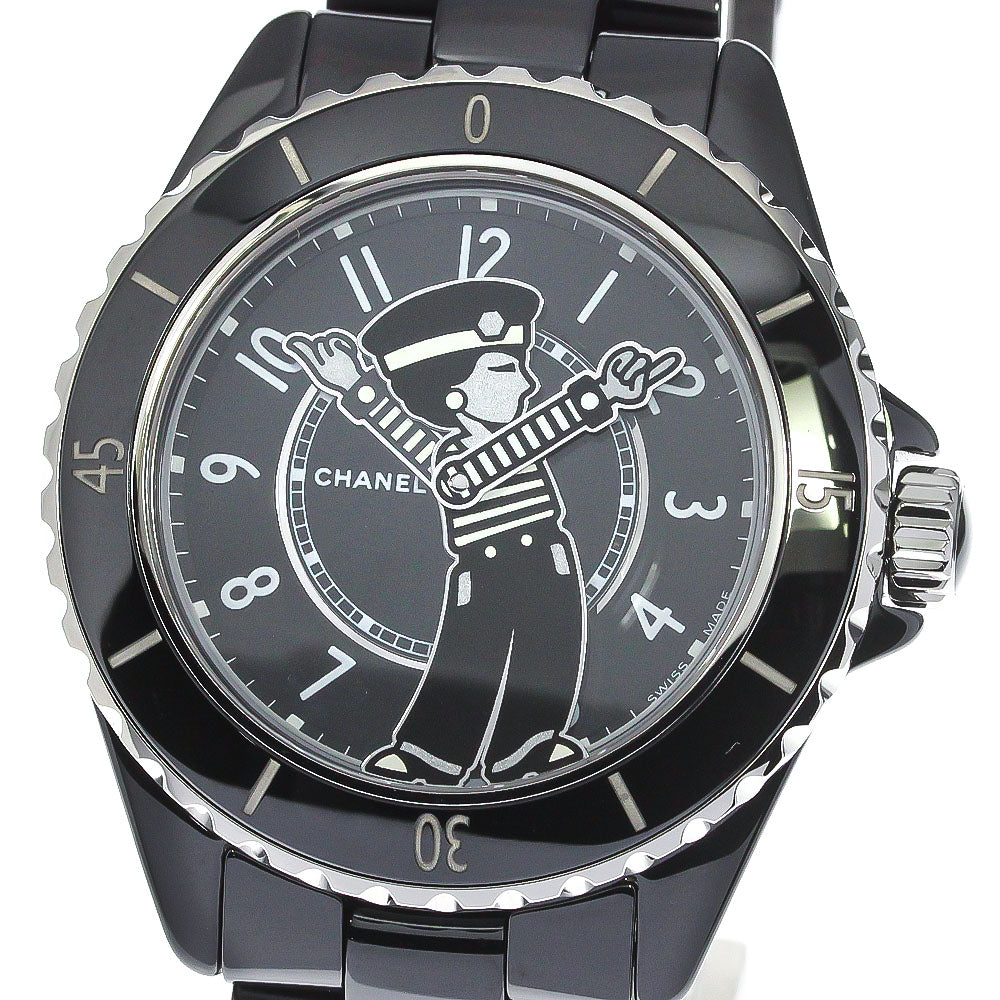 CHANEL Mademoiselle J12 H7609 La Pausa Limited Black Ceramic AT Men's_778032