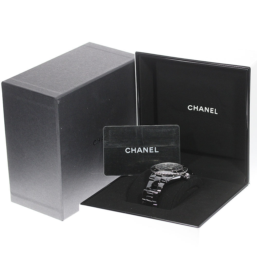 CHANEL Mademoiselle J12 H7609 La Pausa Limited Black Ceramic AT Men's_778032