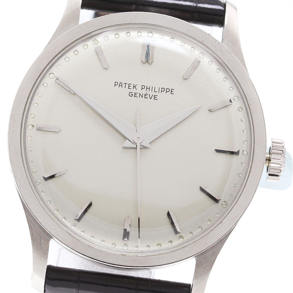 PATEK PHILIPPE Calatrava K18WG Silver Dial Hand Winding Men's Watch_778179