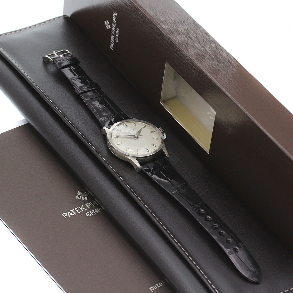 PATEK PHILIPPE Calatrava K18WG Silver Dial Hand Winding Men's Watch_778179