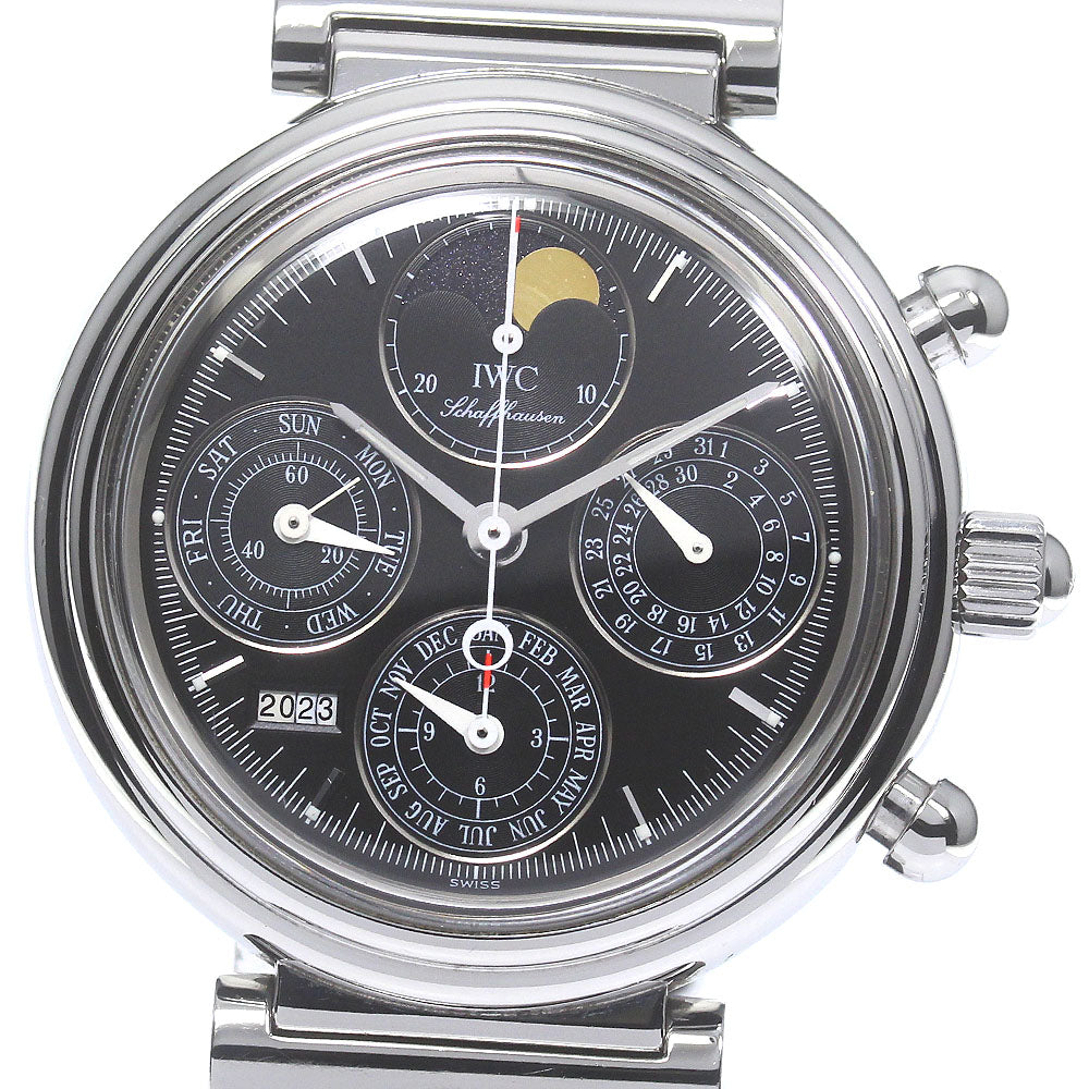 IWC SCHAFFHAUSEN Da Vinci IW375030 Perpetual calendar chronograph black Dial Automatic Men's Watch_780236