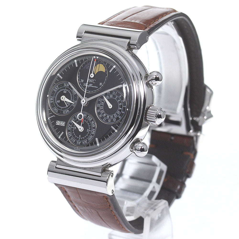 IWC SCHAFFHAUSEN Da Vinci IW375030 Perpetual calendar chronograph black Dial Automatic Men's Watch_780236