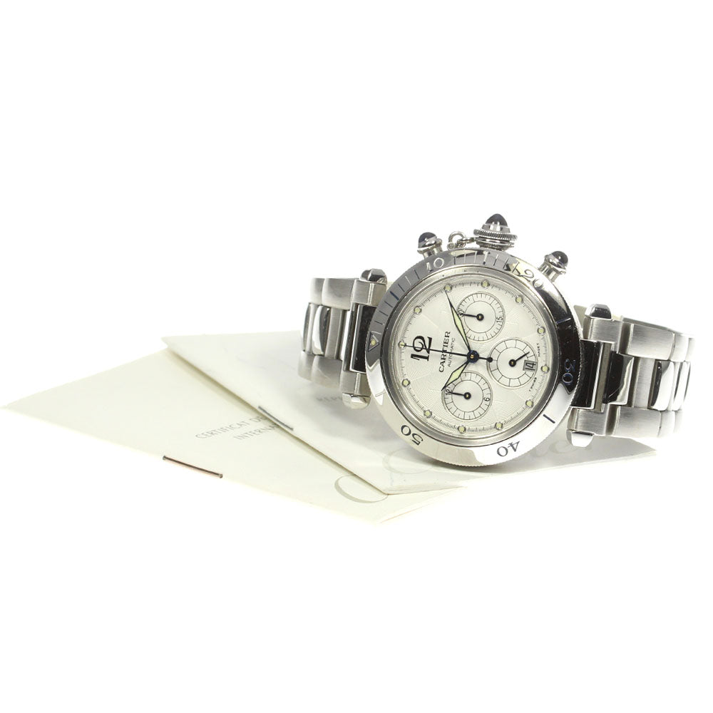 CARTIER Pasha 38MM W31030H3 Chronograph Date Automatic Men's Watch_780250