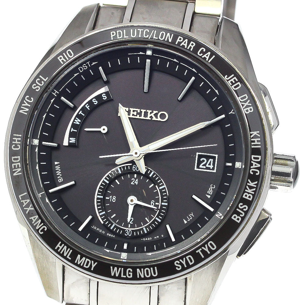 SEIKO Brights SAGA167/8B54-0BC0 black Dial Solar Powered Radio Men's_780333