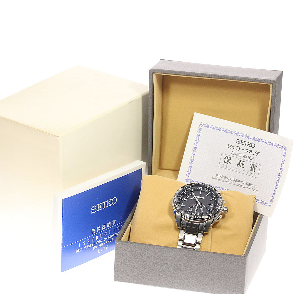 SEIKO Brights SAGA167/8B54-0BC0 black Dial Solar Powered Radio Men's_780333