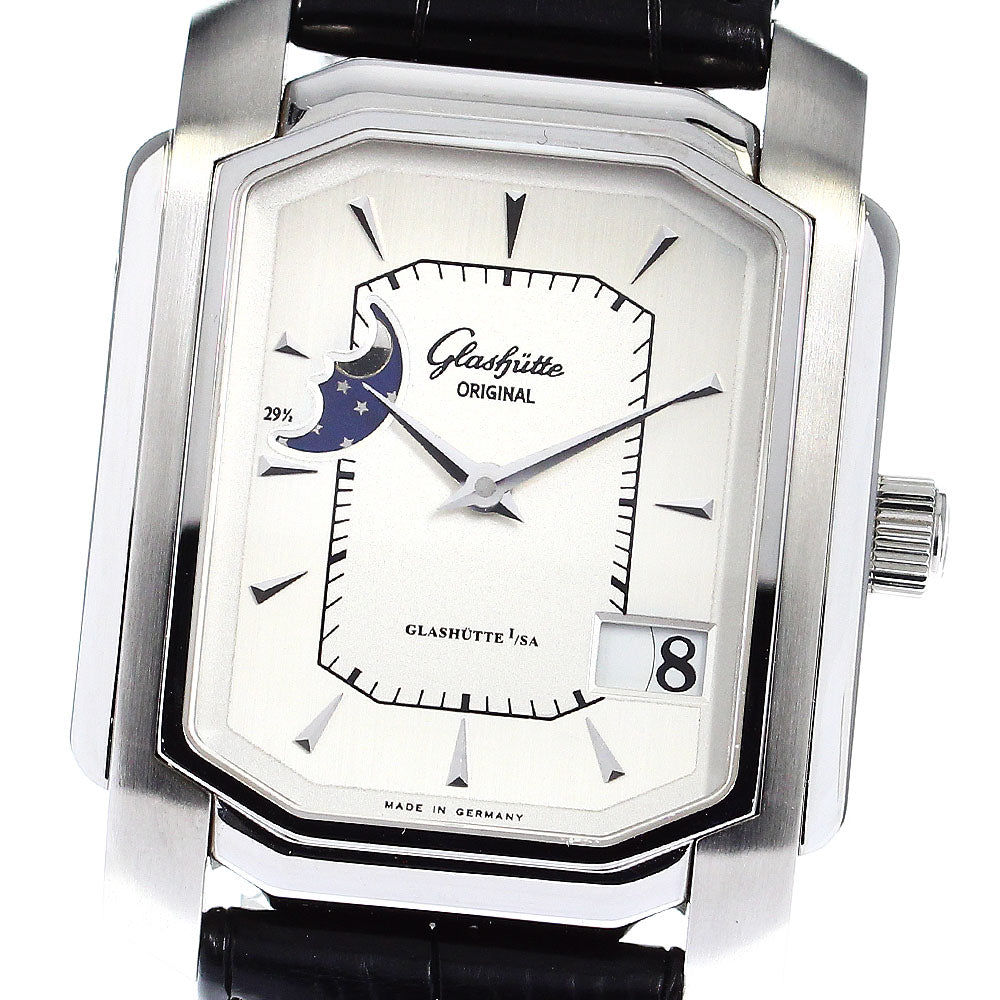 GLASHUTTE ORIGINAL Senator Carre panorama date moon phase Silver Dial Automatic Men's Watch_780787