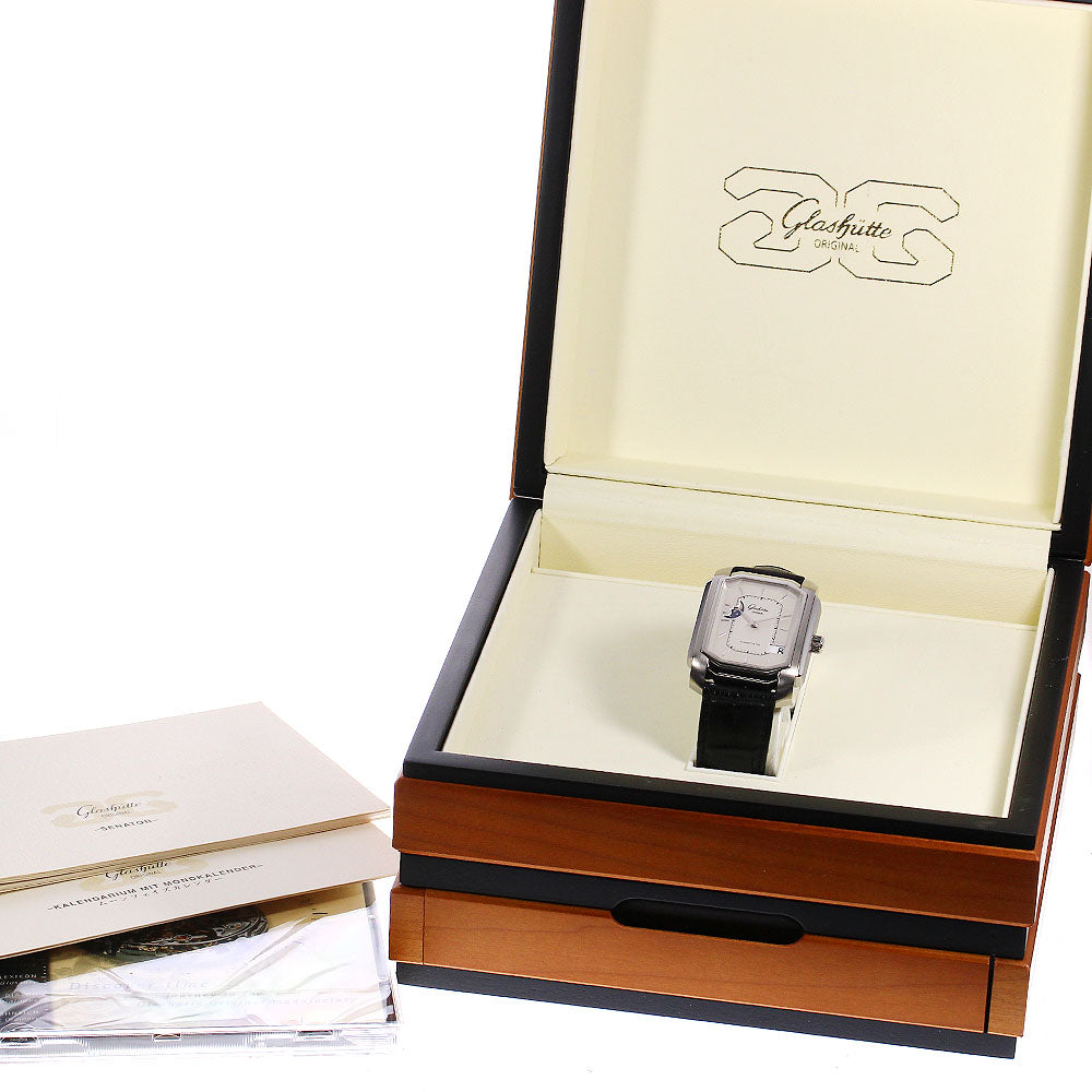 GLASHUTTE ORIGINAL Senator Carre panorama date moon phase Silver Dial Automatic Men's Watch_780787