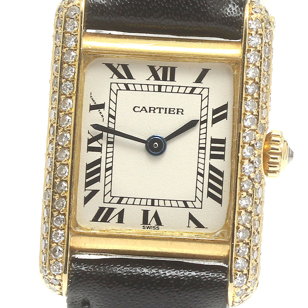 CARTIER Tank Louis 82260174 K18YG after diamond white Dial Quartz Ladies Watch_780863