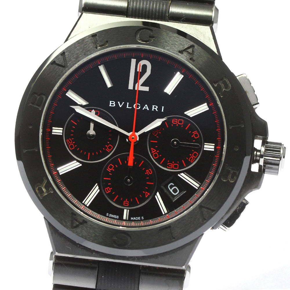 BVLGARI Diagono ceramic DG42SCCH Chronograph black Dial Automatic Men's Watch_780952