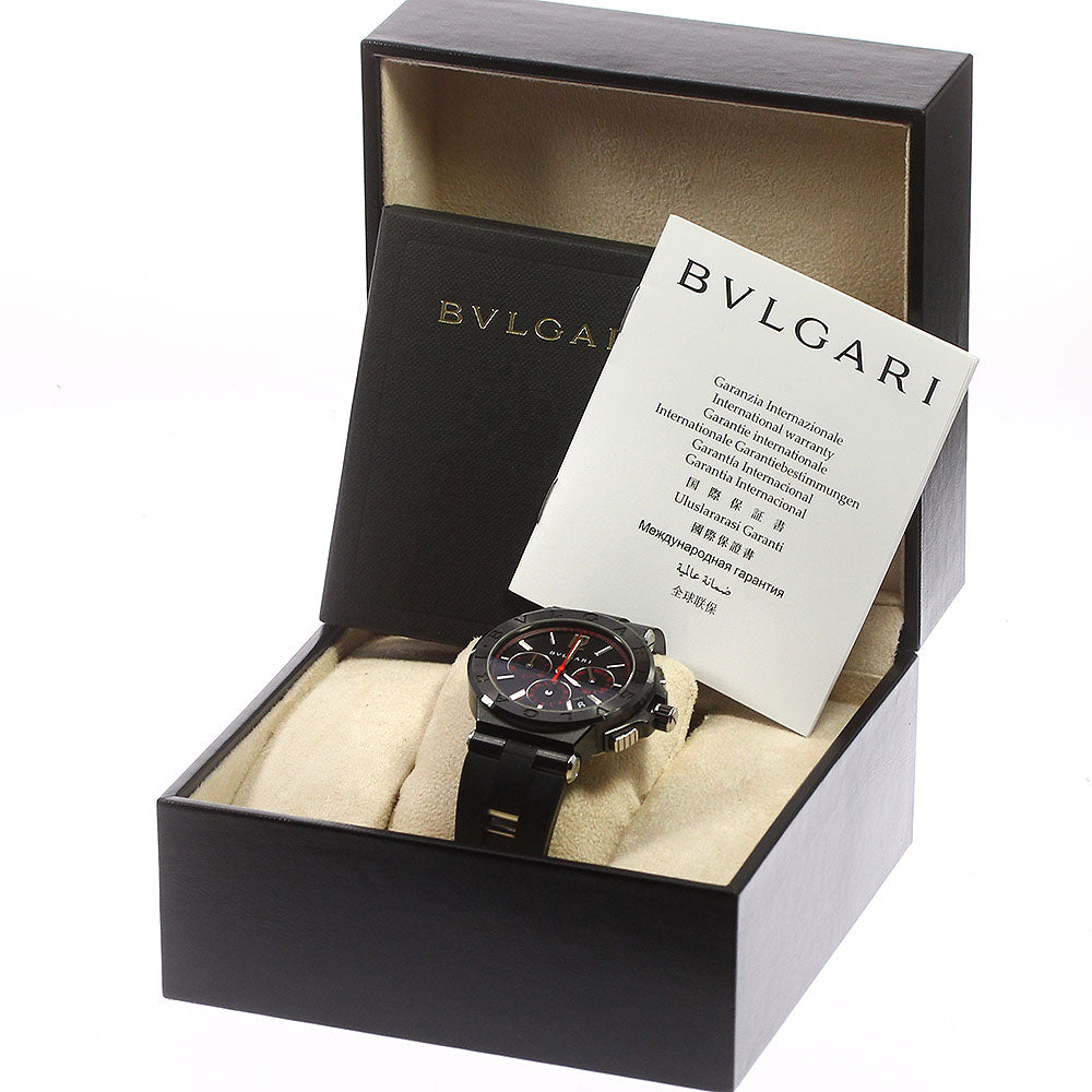 BVLGARI Diagono ceramic DG42SCCH Chronograph black Dial Automatic Men's Watch_780952