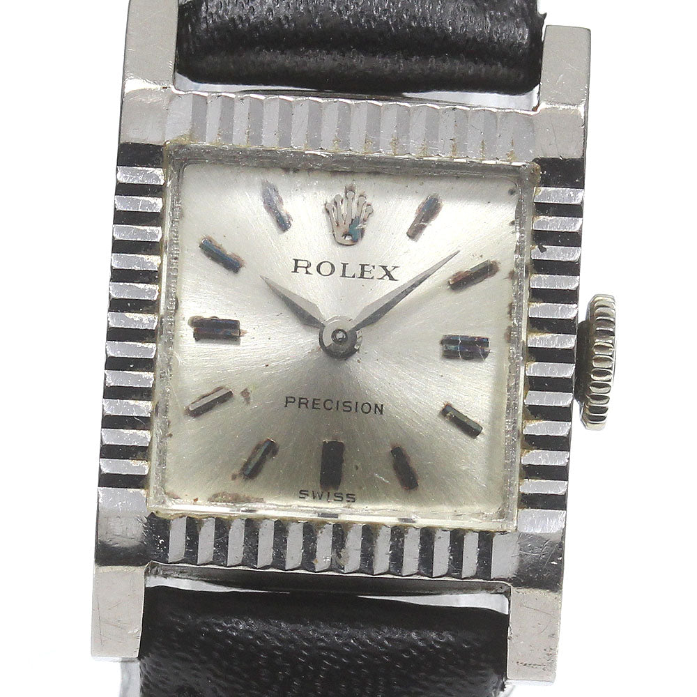 ROLEX Precision 9356 K18WG Silver Dial Hand Winding Ladies Watch_781296