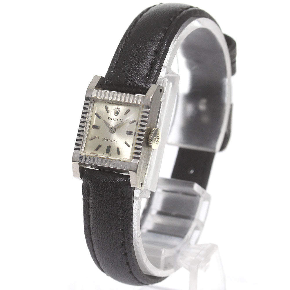 ROLEX Precision 9356 K18WG Silver Dial Hand Winding Ladies Watch_781296