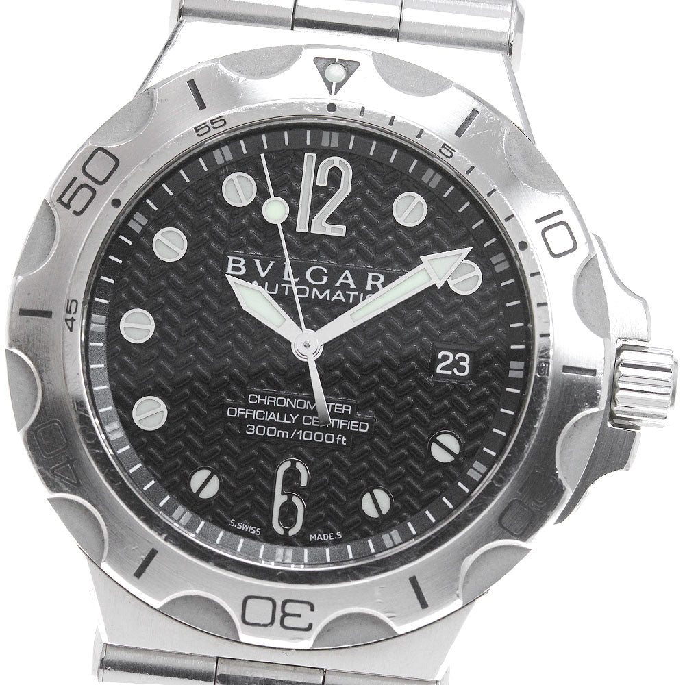 BVLGARI Diagono Scuba Aqua DP42SSD Date Black Dial Automatic Men's Watch_781637