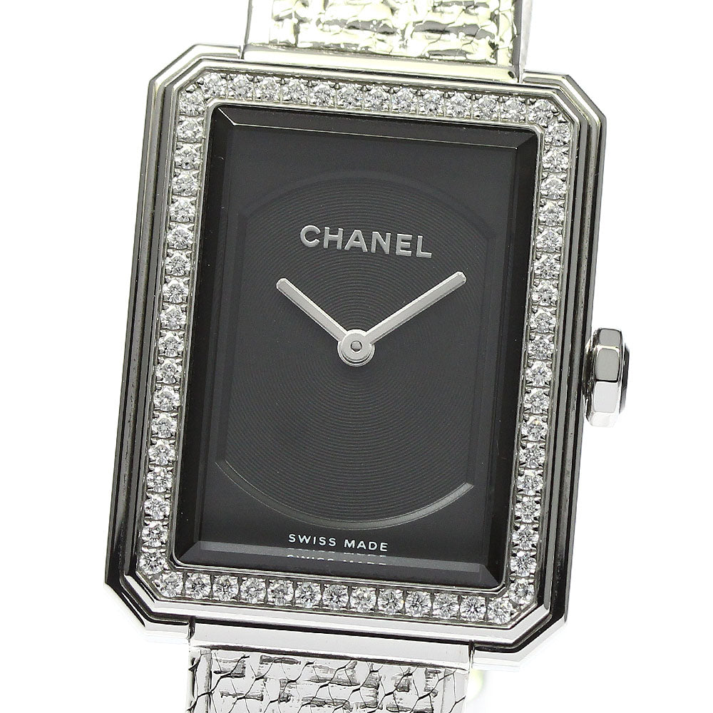 CHANEL Boyfriend tweed H4877 Diamond Bezel black Dial Quartz Ladies Watch_782813