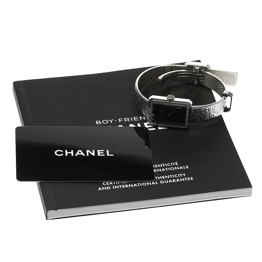 CHANEL Boyfriend tweed H4877 Diamond Bezel black Dial Quartz Ladies Watch_782813