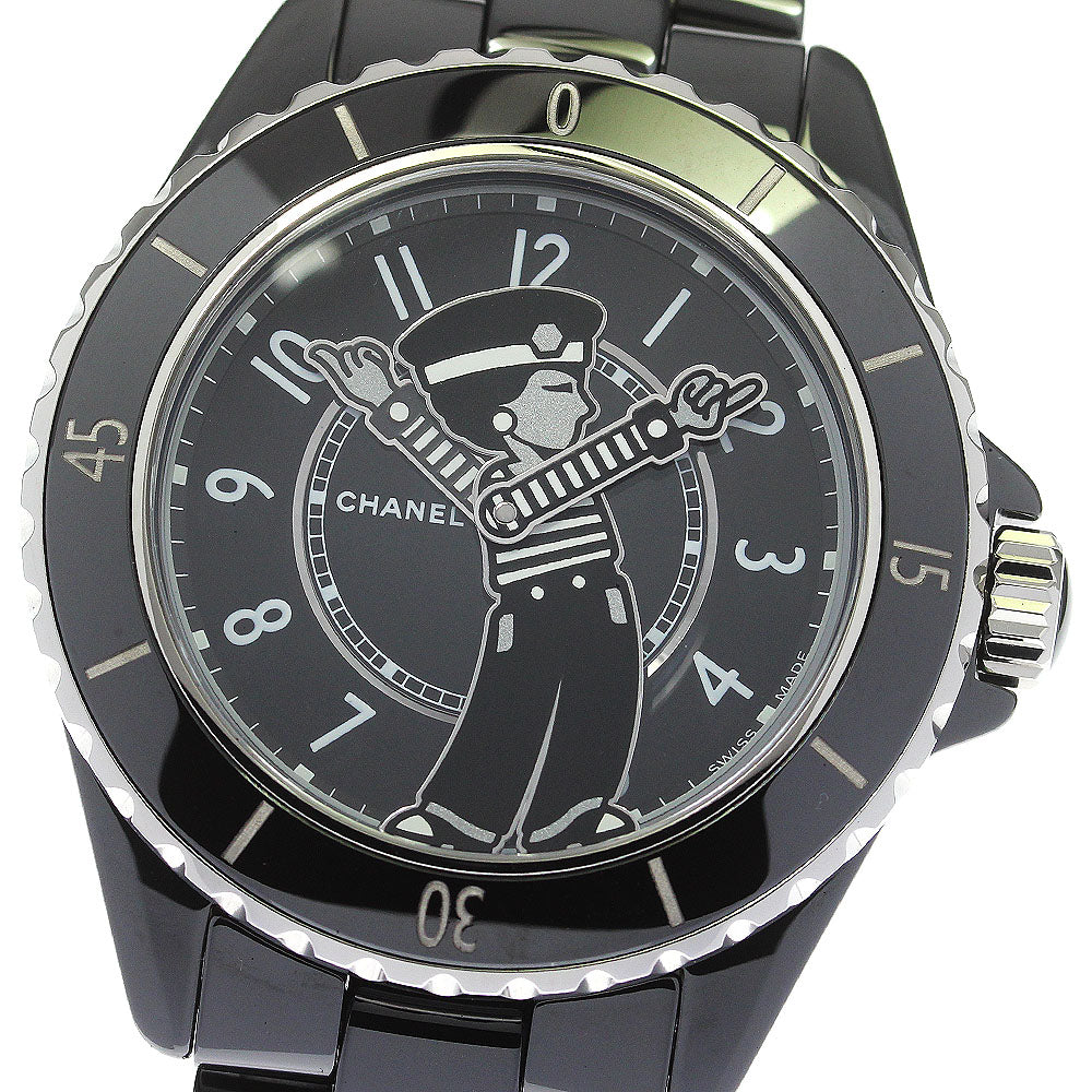 CHANEL Mademoiselle J12 H7609 La Pausa Limited Black Ceramic AT Men's_782987