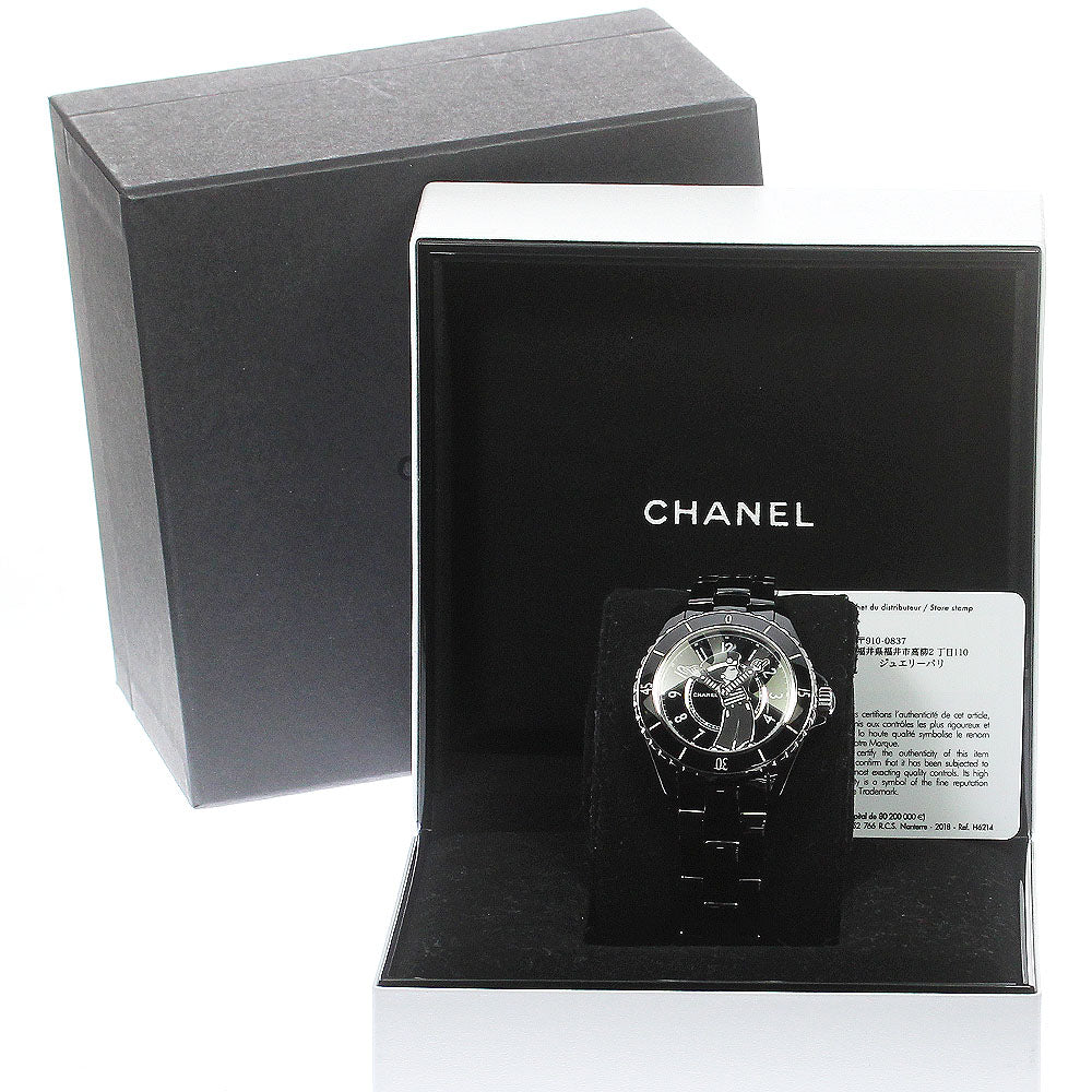 CHANEL Mademoiselle J12 H7609 La Pausa Limited Black Ceramic AT Men's_782987