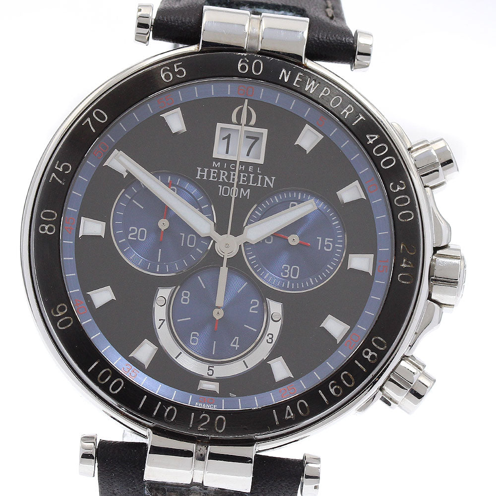 MICHEL HERBELIN Newport Yacht Club 36655 Chronograph Black / blue Dial Quartz Men's Watch_783086