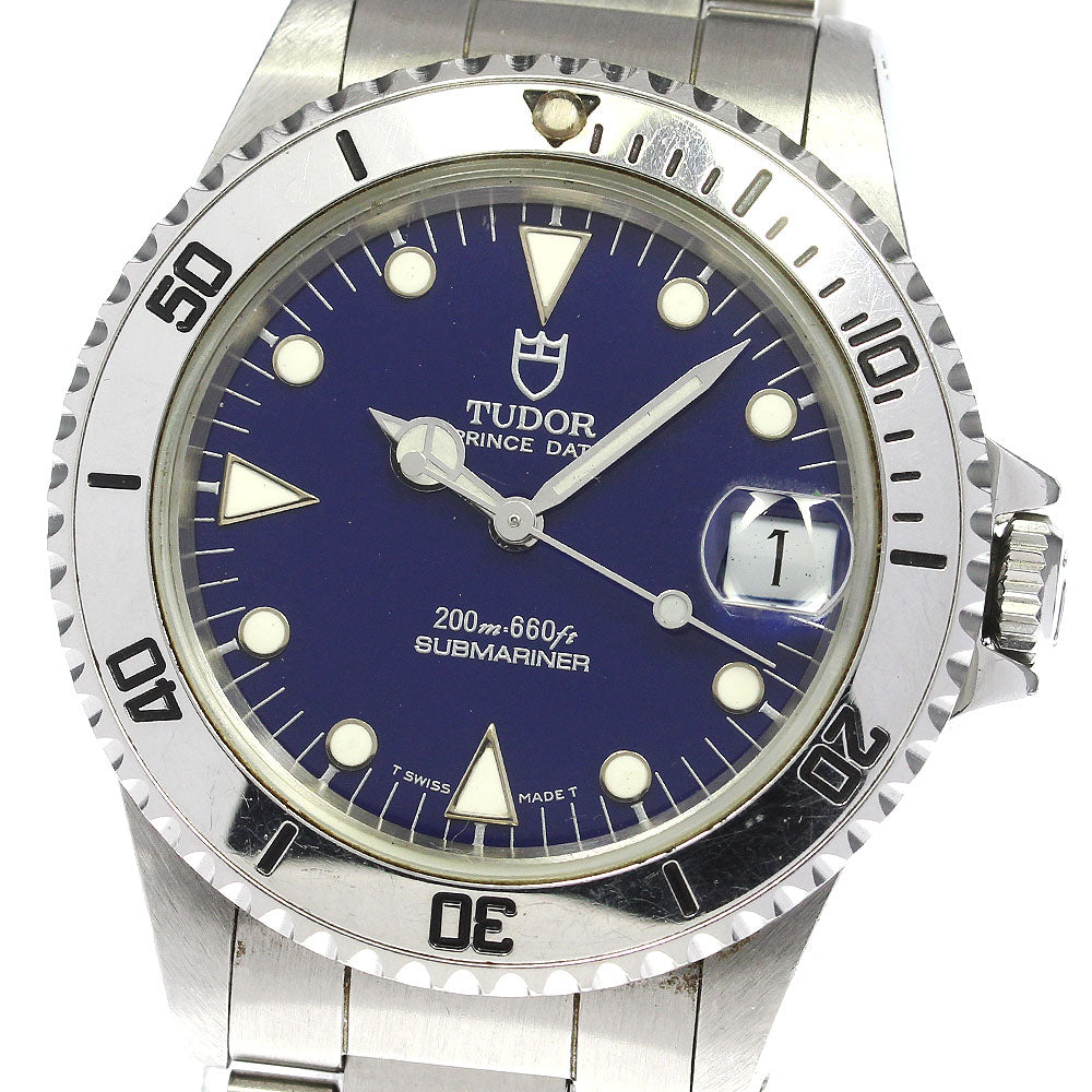TUDOR Prince Date Submariner 75190 Cal.2824-2 Navy Dial Automatic Boy's Watch_783128