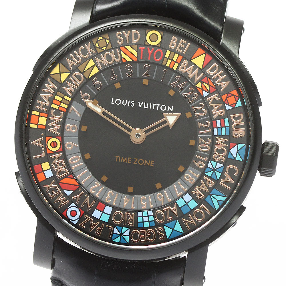 LOUIS VUITTON Escal time zone Q5D25 Ice & Fire Japan limited black Dial Automatic Men's Watch_783356