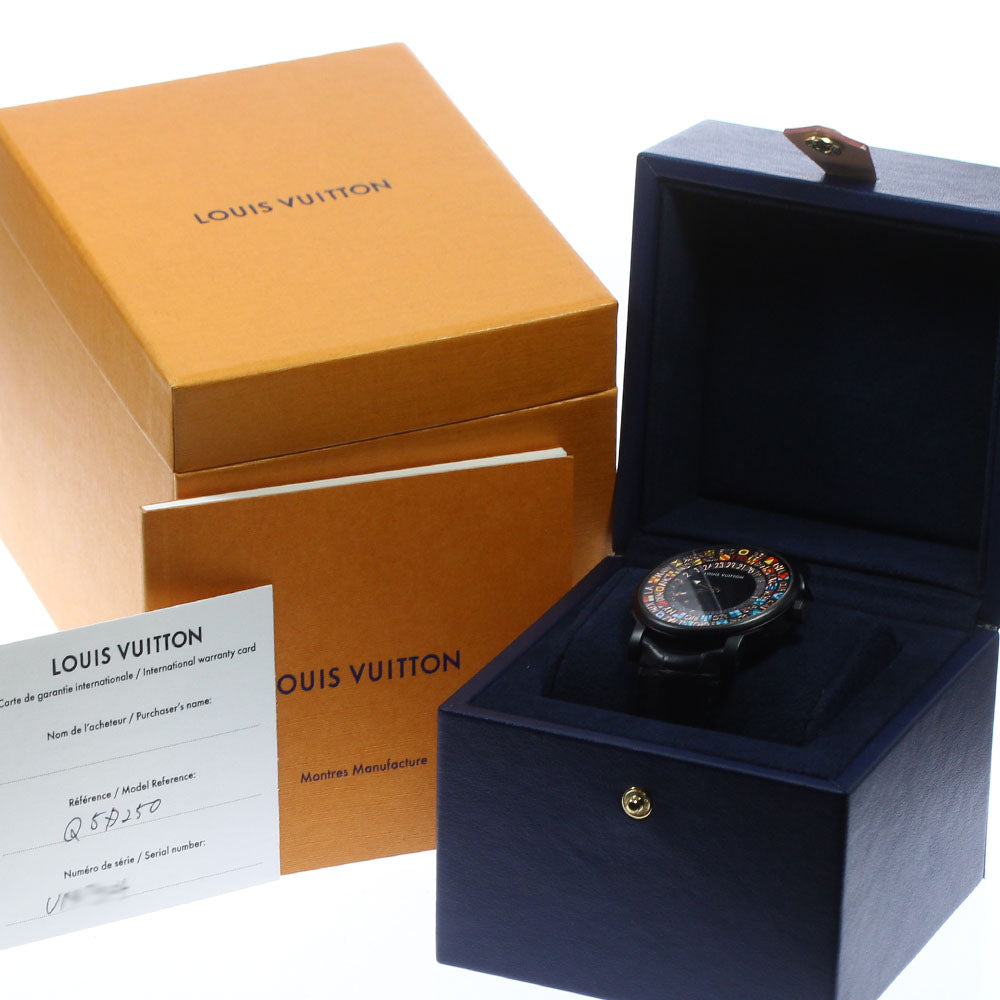 LOUIS VUITTON Escal time zone Q5D25 Ice & Fire Japan limited black Dial Automatic Men's Watch_783356