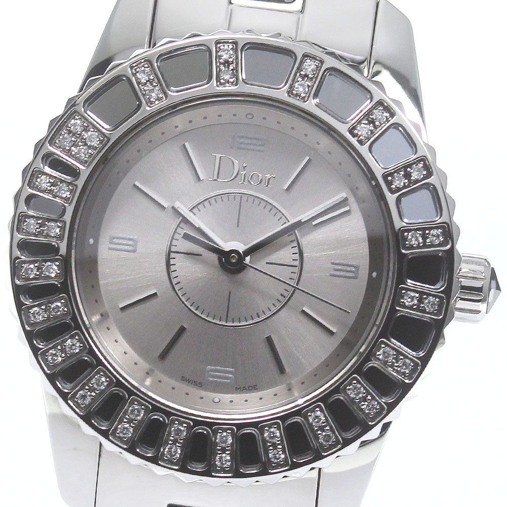 Christian Dior crystal CD112115 Diamond Bezel Silver Dial Ladies Watch_783977
