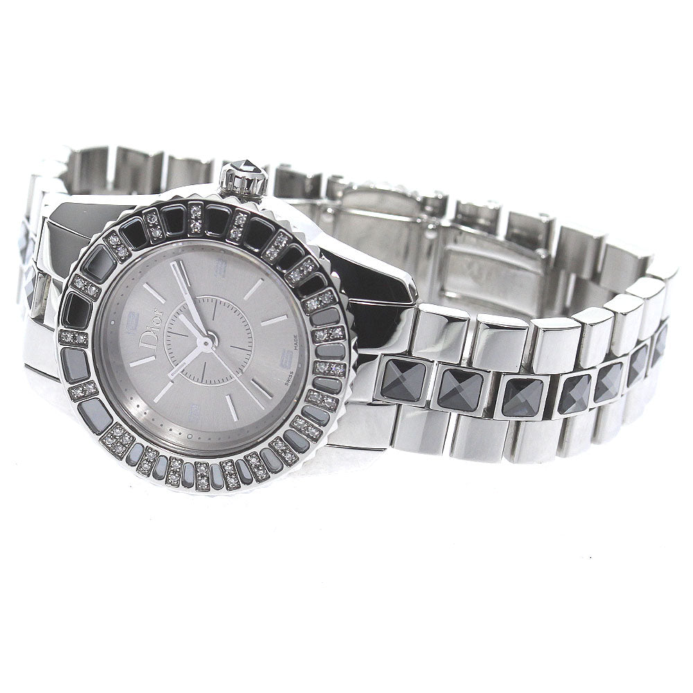 Christian Dior crystal CD112115 Diamond Bezel Silver Dial Ladies Watch_783977
