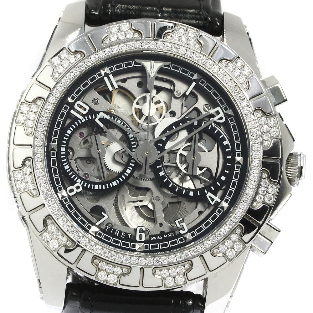 TIRET NEW YORK chronograph diamond bezel Black Dial Automatic Men's Watch_784224
