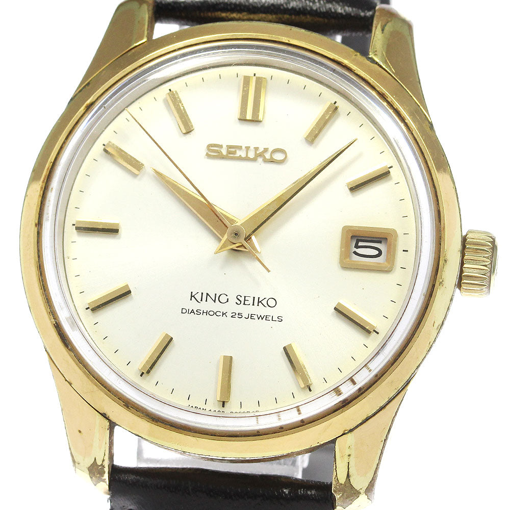 SEIKO King Seiko 4402-8000 Date cal.4402A Silver Dial Hand Winding Men's Watch_784640