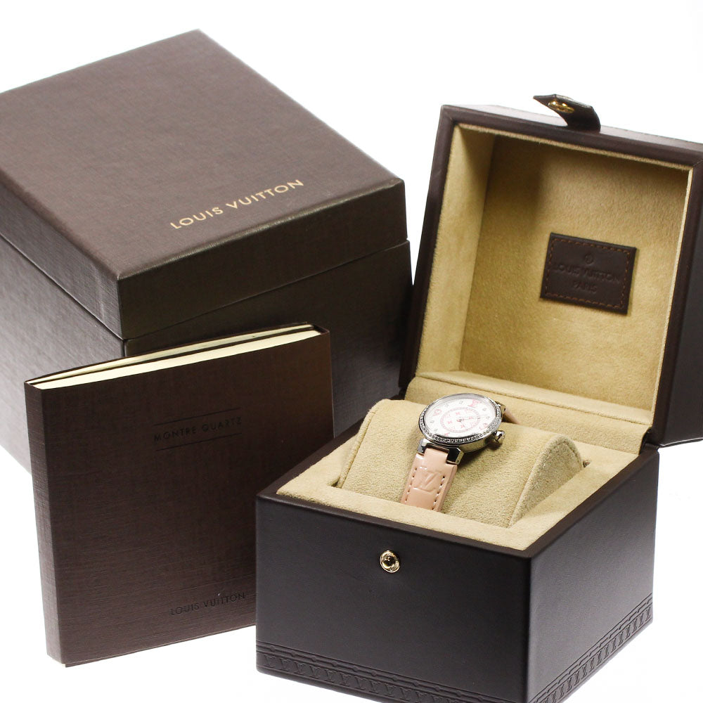 LOUIS VUITTON Tambour monogram Q12MF Diamond bezel 8P Quartz Ladies_784763
