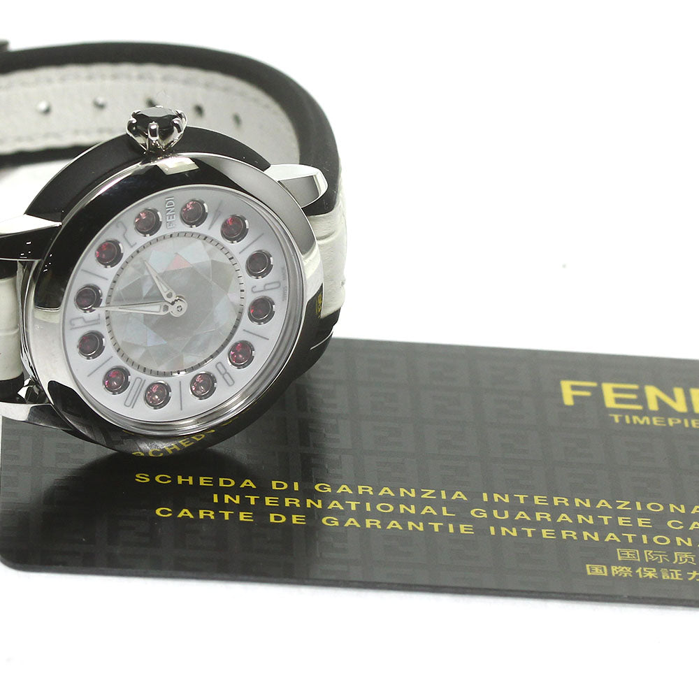 FENDI Eye shine 12100S White shell/white Dial Quartz Ladies Watch_785472