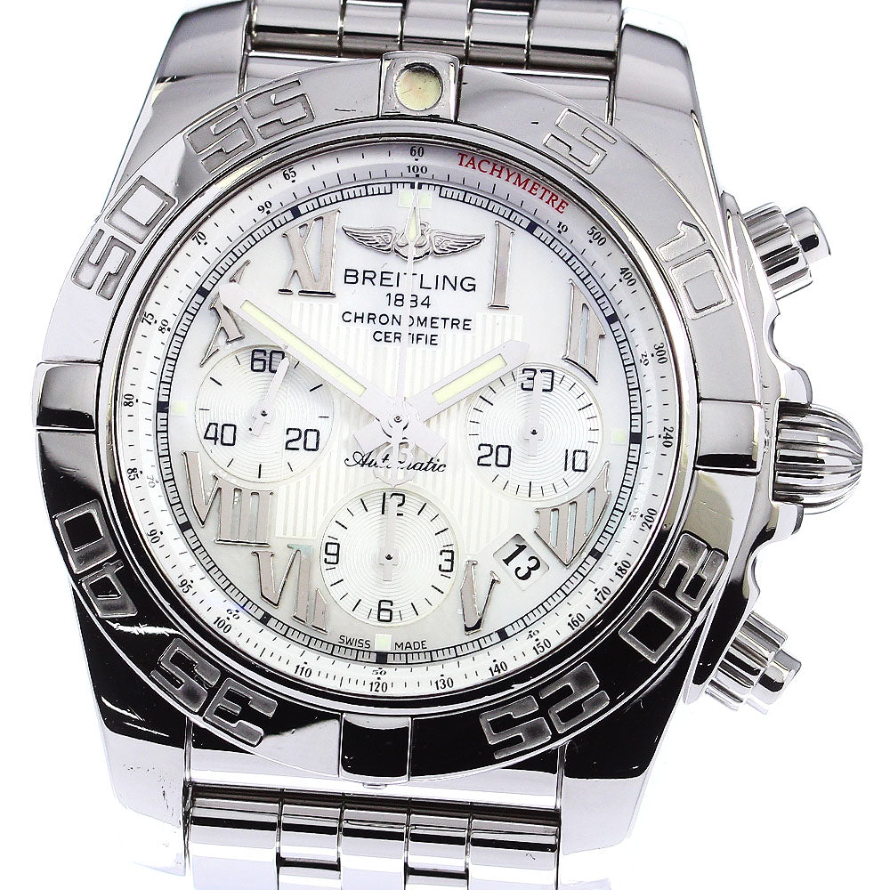 BREITLING Chronomat 44 AB0110 Chronograph White shell Dial Automatic Men's Watch_790024