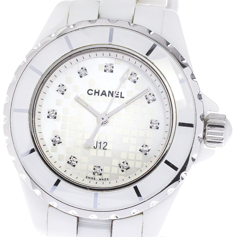 CHANEL J12 H2511 White ceramic 12P diamond White shell Dial Quartz Ladies_790317