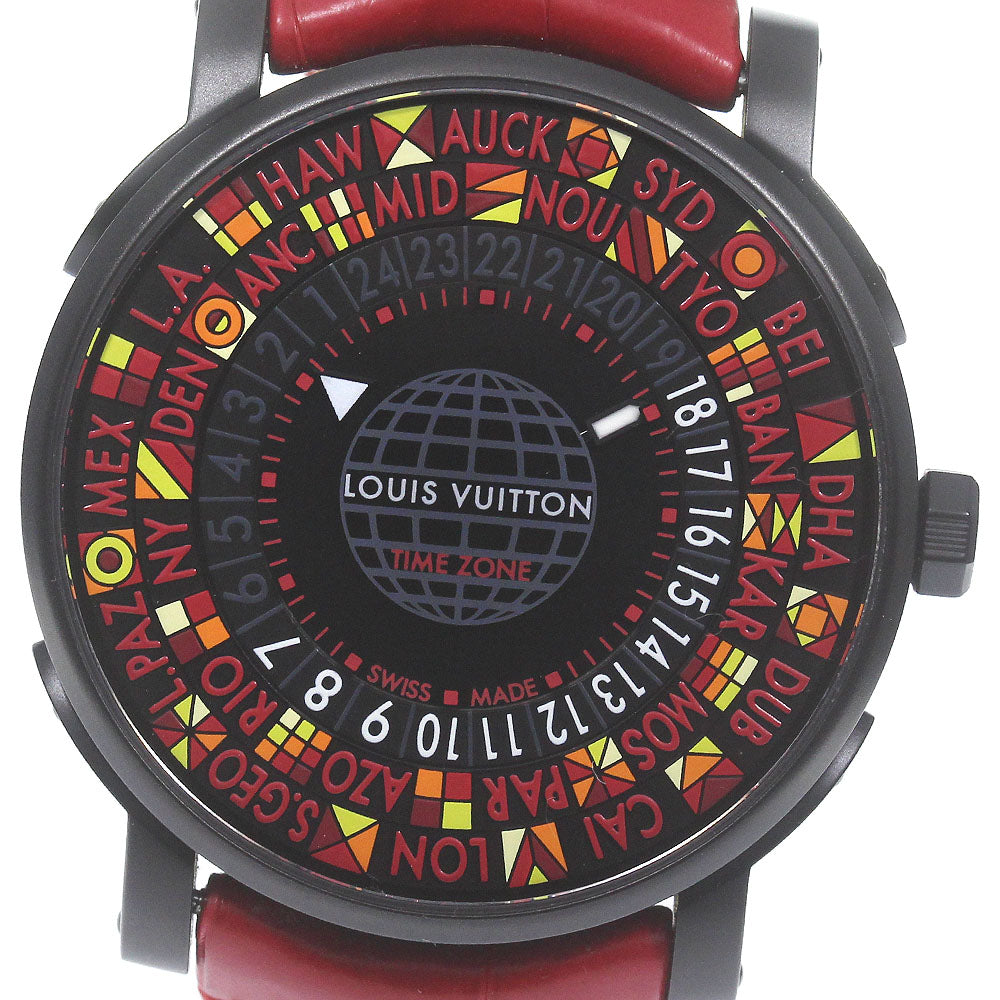 LOUIS VUITTON Escal time zone Q5D23 Japan limited black Dial Automatic Men's Watch_790500