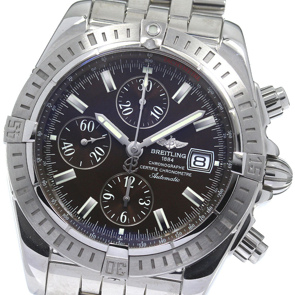 BREITLING Chronomat Evolution A13356 Date Brown Dial Automatic Men's_790526
