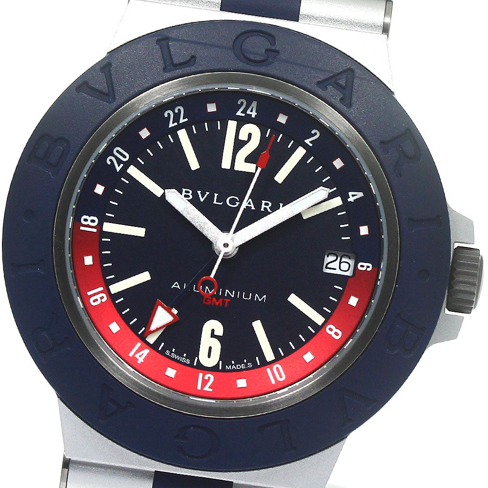 BVLGARI aluminum BB40ATGMT GMT Navy Dial Automatic Men's Watch_790621