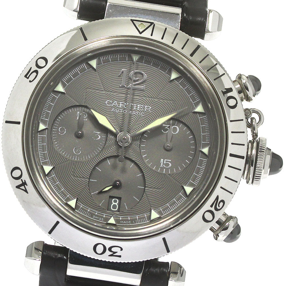CARTIER Pasha 38 W3107355 Chronograph Date gray Dial Automatic Men's Watch_790624