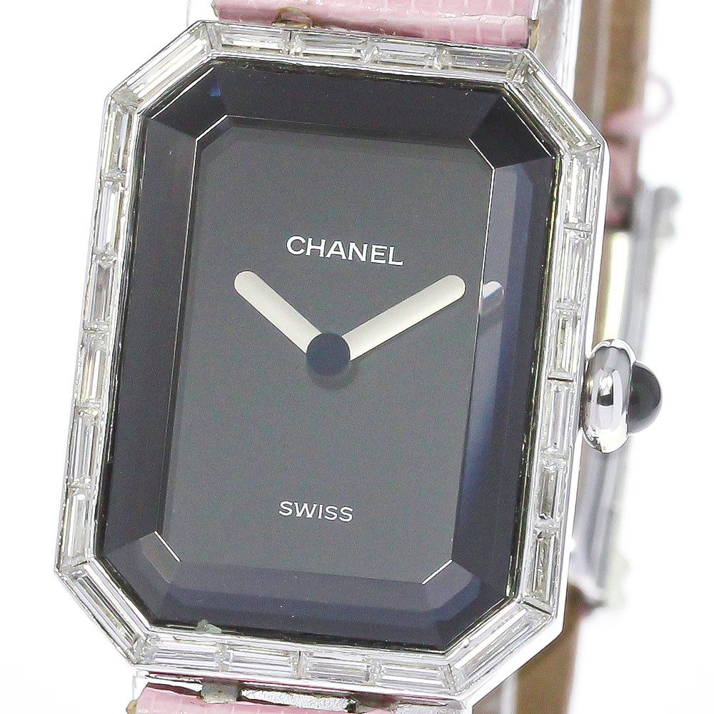 CHANEL Premiere H0096 K18WG diamond bezel black Dial Quartz Ladies Watch_790914