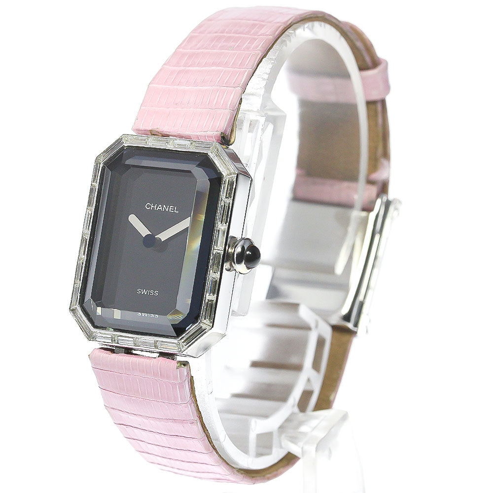 CHANEL Premiere H0096 K18WG diamond bezel black Dial Quartz Ladies Watch_790914