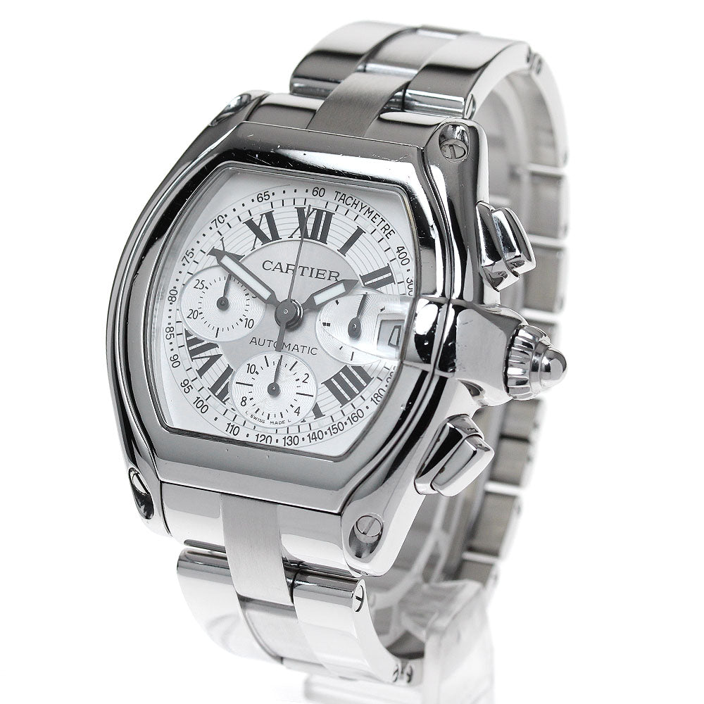 CARTIER Roadster LM W62006X6 Chronograph Date Silver Dial Automatic Men's_790957
