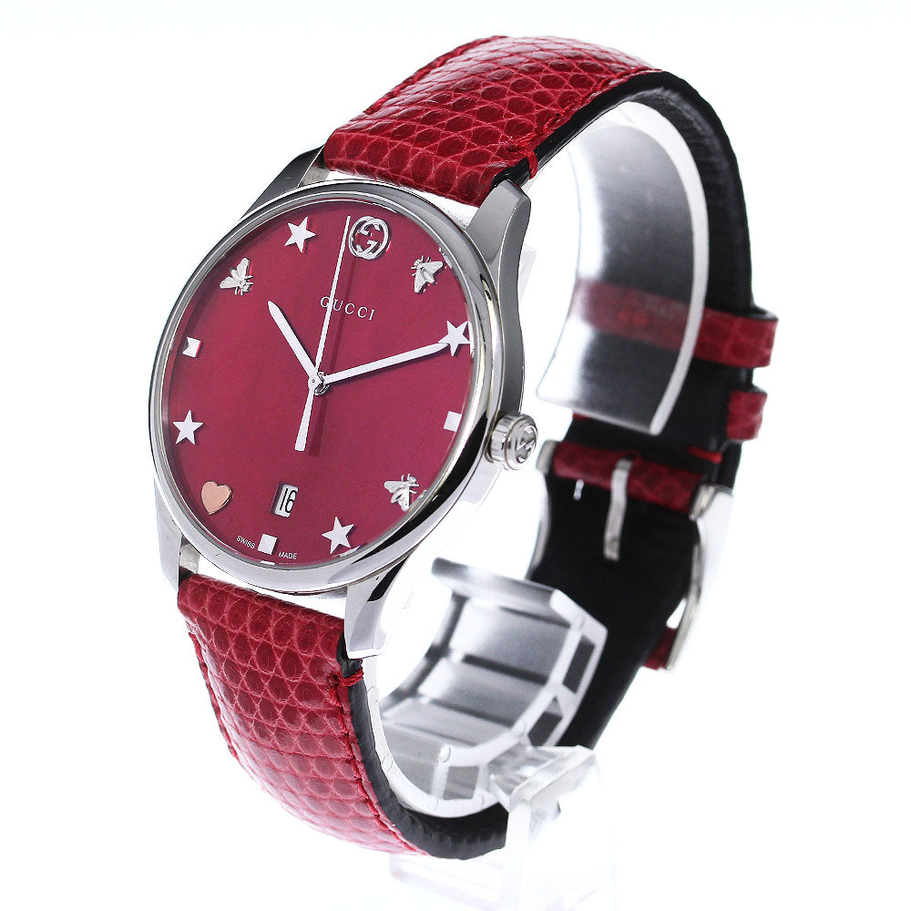 GUCCI G timeless 126.4/YA126584 Date Red Dial Quartz Ladies Watch_790961