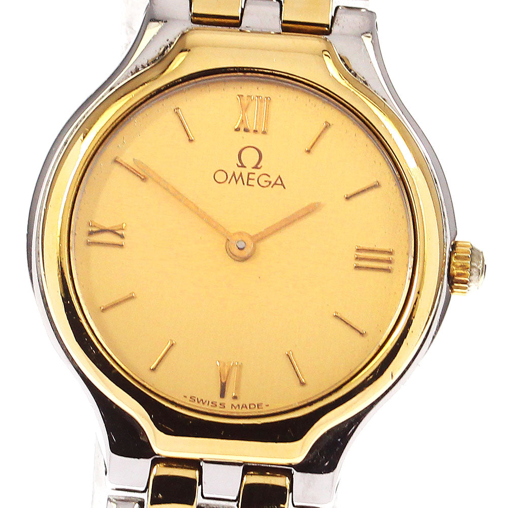 OMEGA De Ville YG2 tone gold Dial Quartz Ladies Watch_791045