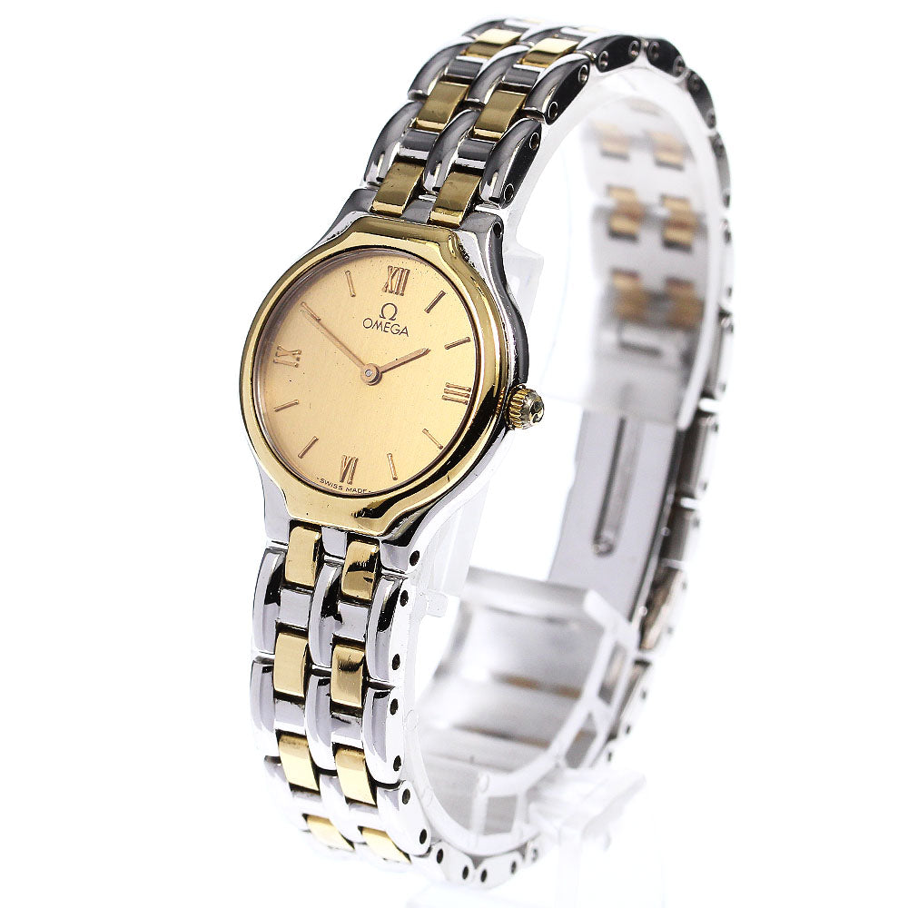 OMEGA De Ville YG2 tone gold Dial Quartz Ladies Watch_791045