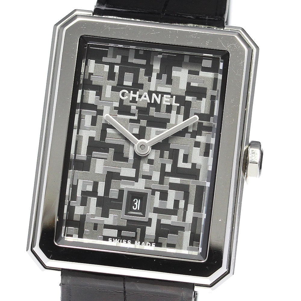 CHANEL boyfriend neo tweed H6128 Date gray Dial Quartz Boy's Watch_791358