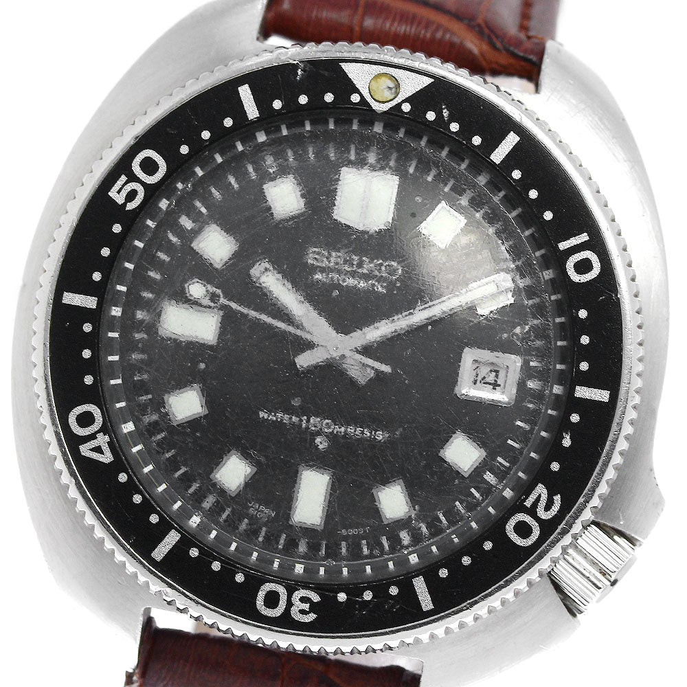 SEIKO Second diver 6105-8110 Cal.6105B Date black Automatic Men's Watch_791588