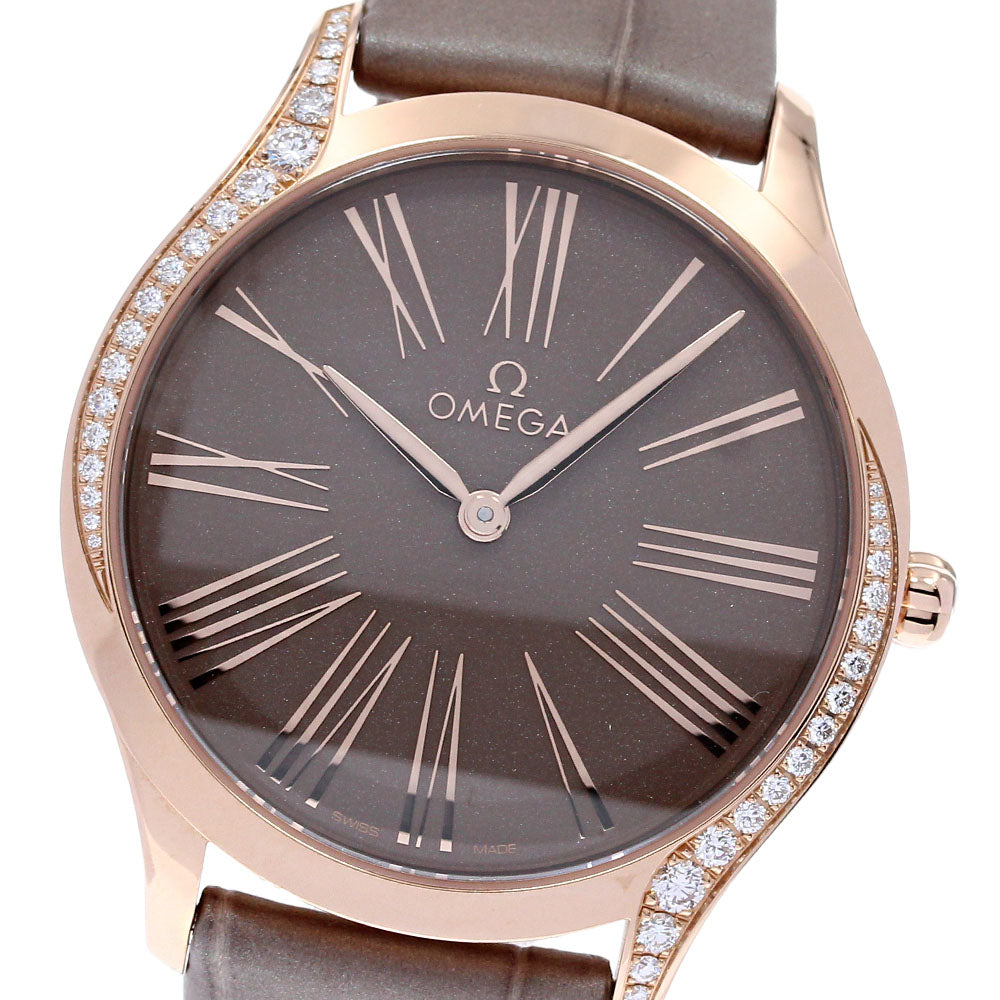 OMEGA De Ville Tresor 428.58.36.60.13.001 K18PG side diamond Pink gold Dial Quartz Ladies Watch_791623