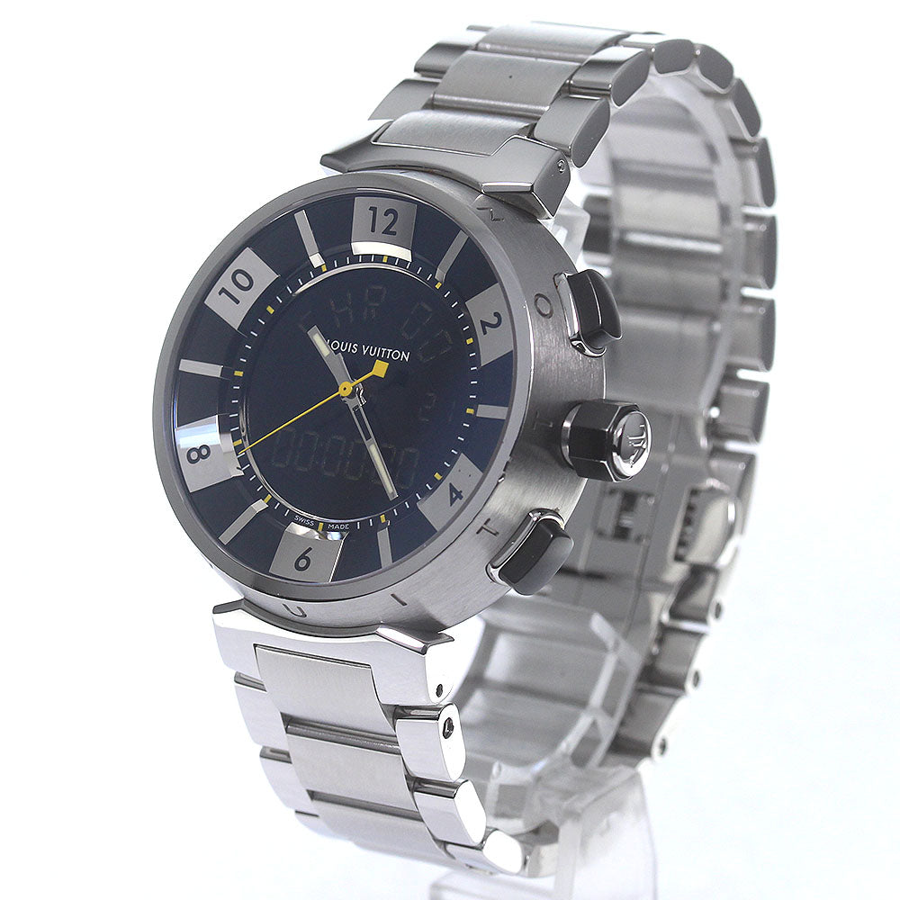 LOUIS VUITTON Tambour in black Q118F Black / Silver Dial QZ Men's Watch_791639
